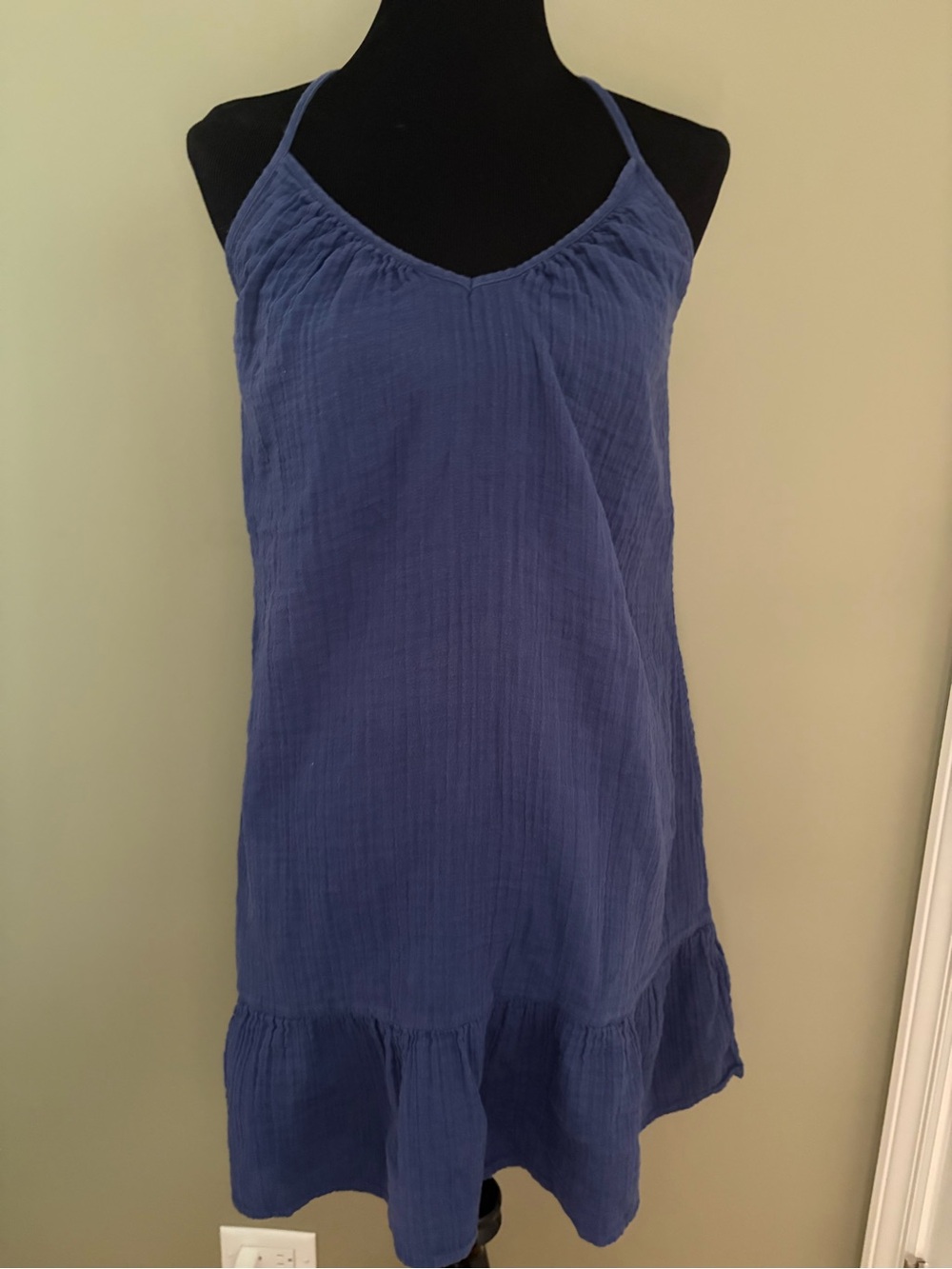 Vineyard Vines Blue Gauze Spaghetti-Strap Cami Dress